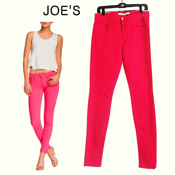 JOE'S NEW CERISE THE SKINNY Red-Hot Pink Jean 30 - Picture 1 of 12